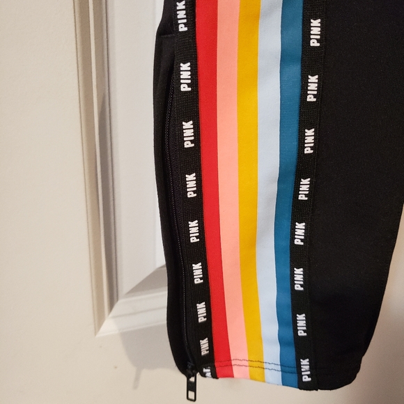 NWOT Victoria's Secret Pink Rainbow track pants size Large - Picture 3 of 5
